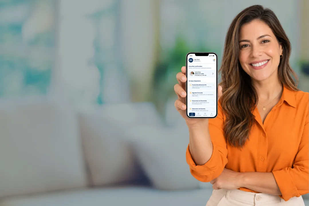 Patient showing the Infinity Doctors app