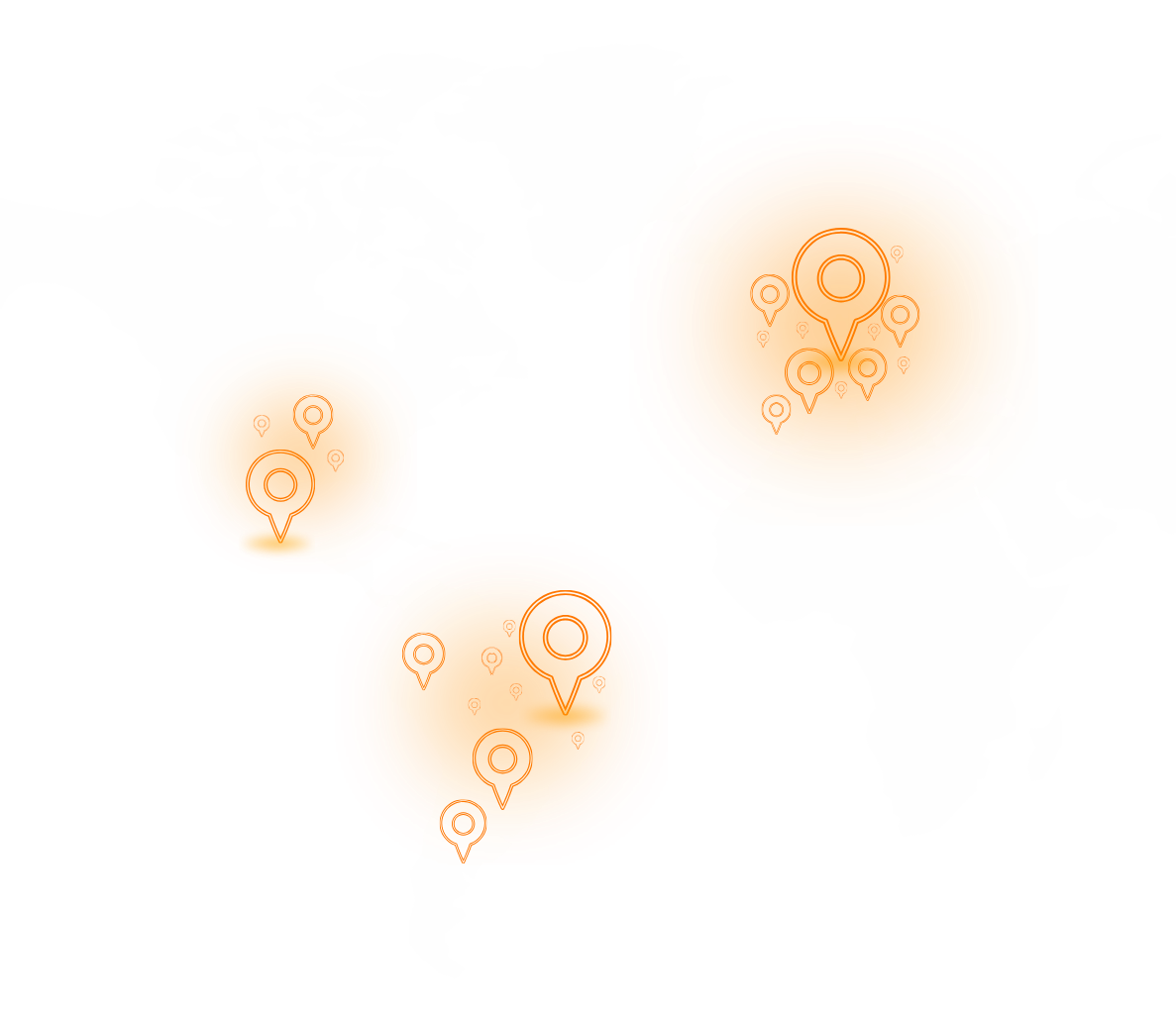 Mapa ilustrativo das regiões atendidas pela Infinity Doctors
